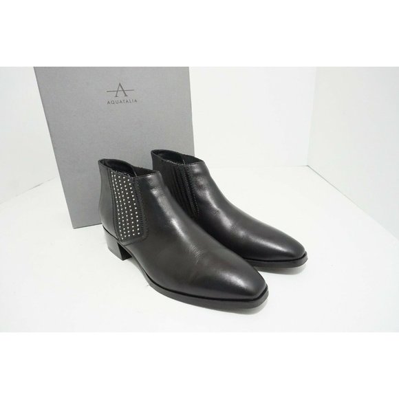 Aquatalia Fiore Waterproof Western Studded Chelsea Bootie Black Leather US 10 M - Picture 9 of 11